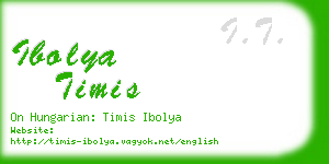 ibolya timis business card